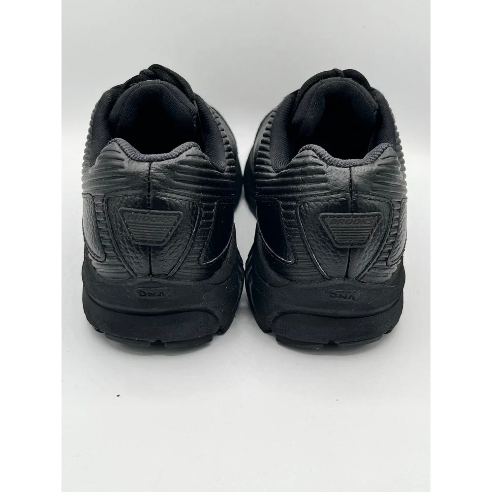 Brooks Addiction Walker 2 Black Leather Walking Shoe Women  7.5 Wide 1203071D072